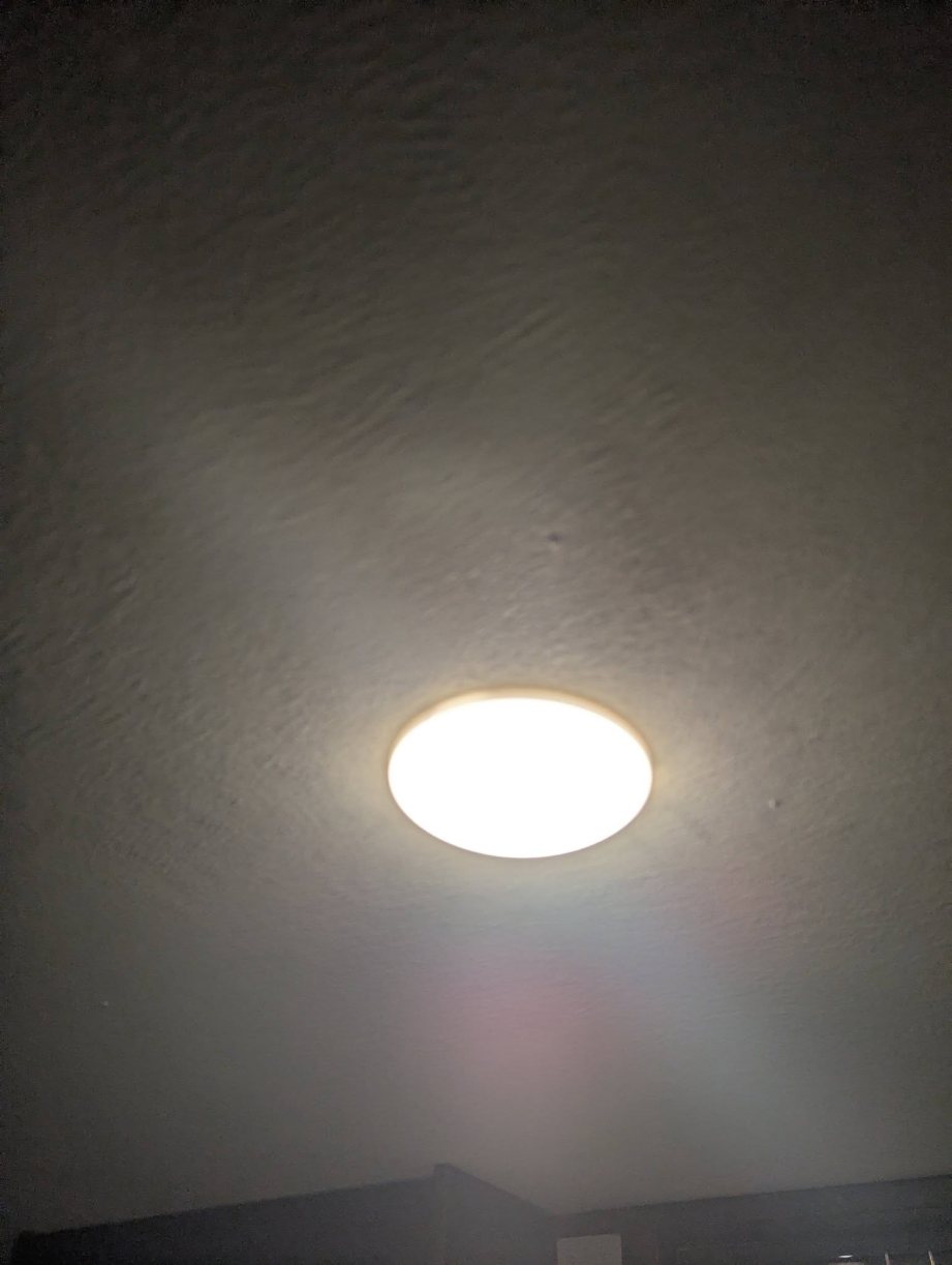 An LED ceiling light Mike installed in an RV
